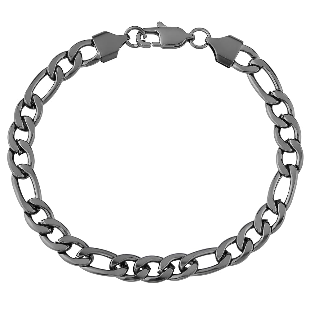 アクセサリー Figaro Wide Chain Bracelet Amazon.com: LONDON FOG Silver Plated 7.5, 8 Inch Unisex